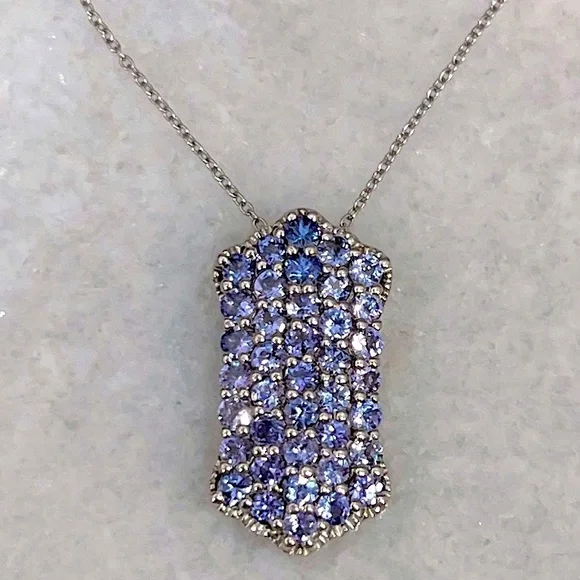 Sterling Silver Tanzanite Pendant 20” Necklace - Picture 4 of 11